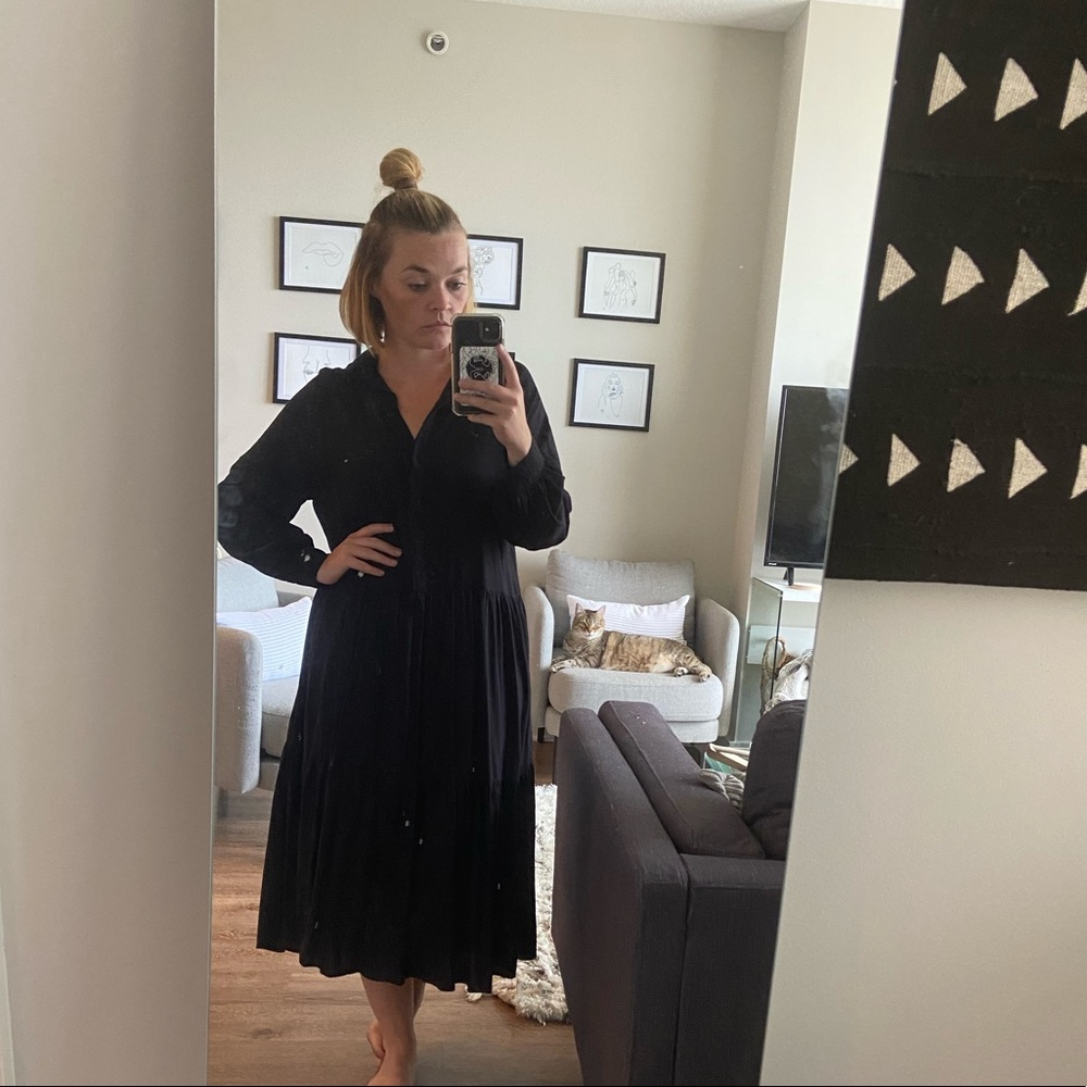Oversized HM Black Long Sleeve Smock Dress